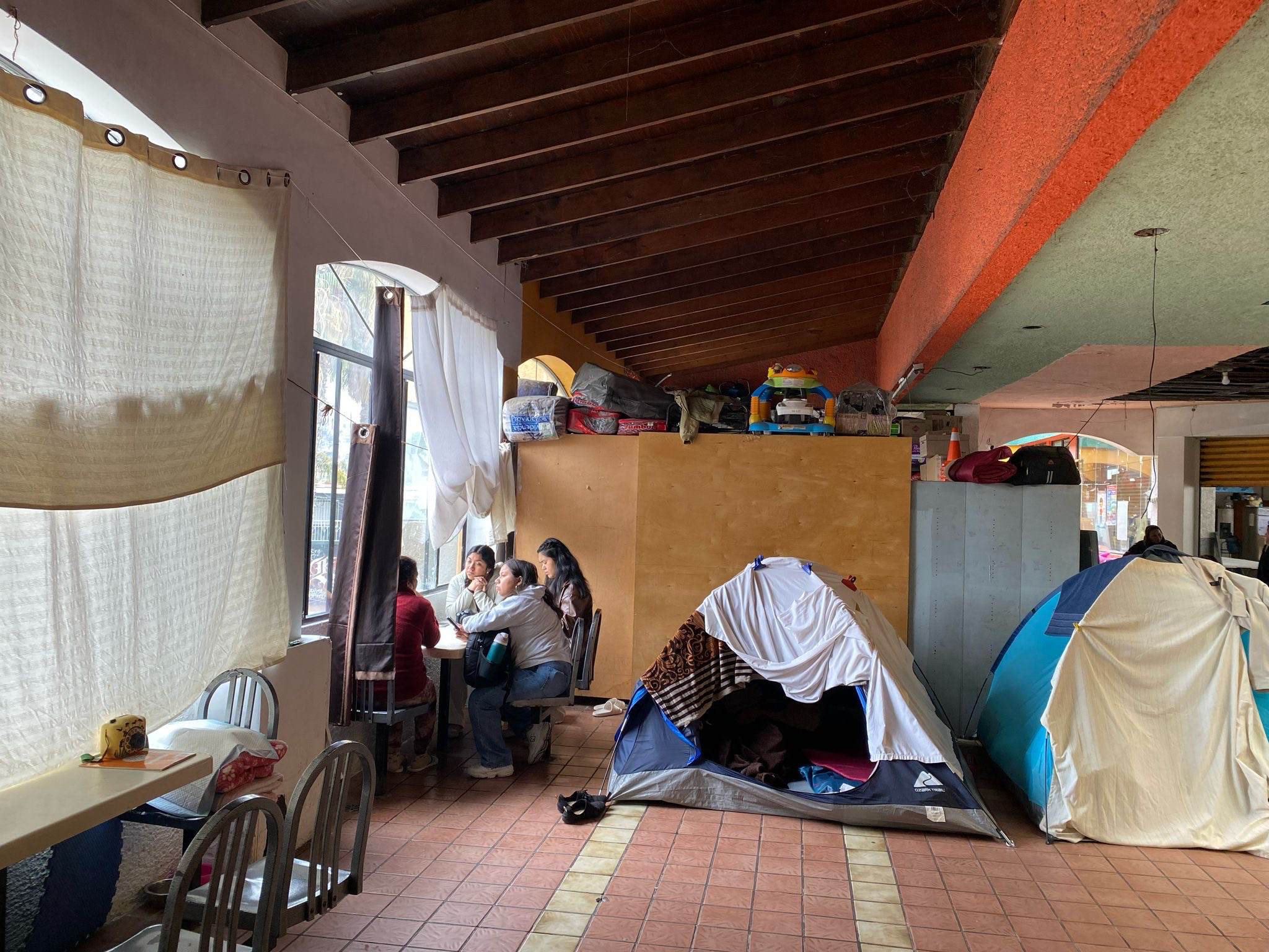 Maria Fernanda is inerviewing a migrant in Tijuana, Mexico.